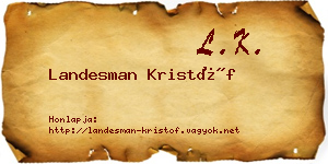 Landesman Kristóf névjegykártya
