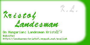 kristof landesman business card